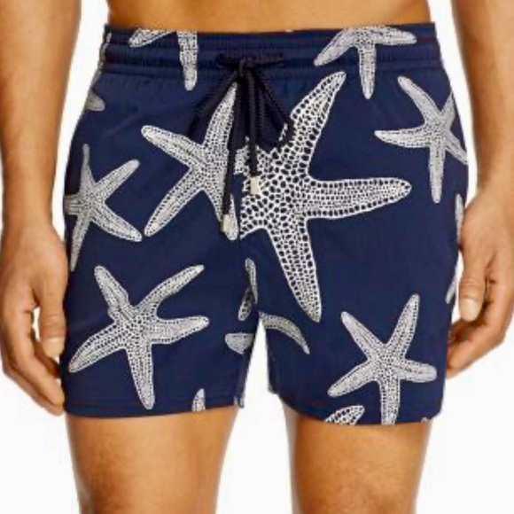 Vilebrequin Other - Vilebrequin Moorise New NWT Sz M Men's Navy Starfish Swim Shorts glow in dark